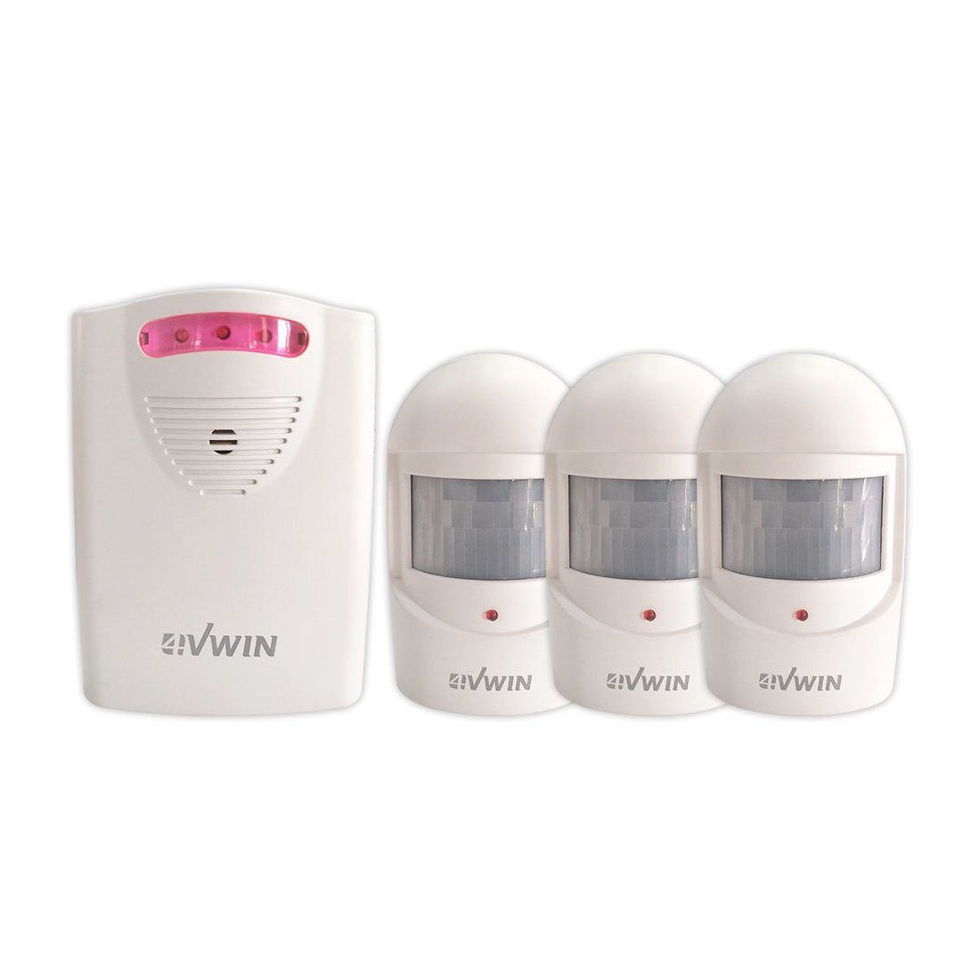 4 Vwin Système de sécurité à domicile sans fil Alerte 1 récepteur et 3 Détecteurs de mouvement PIR Kit de système d'alerte in