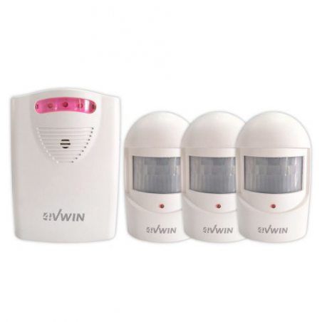 4 Vwin Système de sécurité à domicile sans fil Alerte 1 récepteur et 3 Détecteurs de mouvement PIR Kit de système d'alerte in