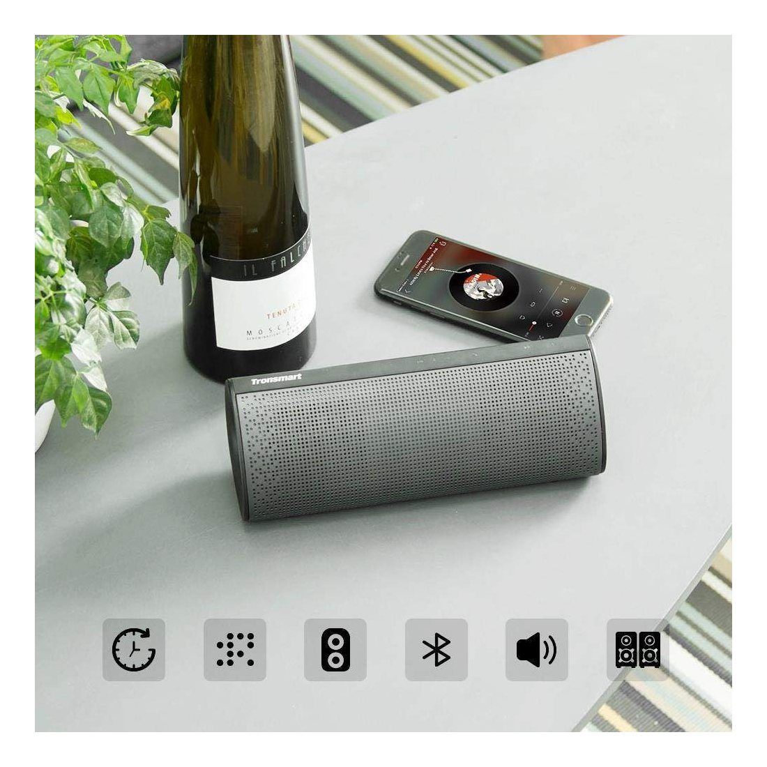 Enceinte Bluetooth Portable Haut-Parleur Sans Fil, Tronsmart Pixie Speaker Wiresless 15W, 15 Heures d’Autonomie en Lecture, T