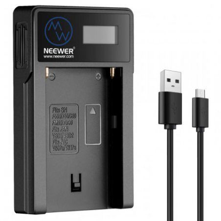Neewer® NP-F550/F750/F960/F970 Replacement Micro USB Batterie Chargeur pour NP-FM50/FM70/FM90,QM71D,91D, NP-F500H/F55H