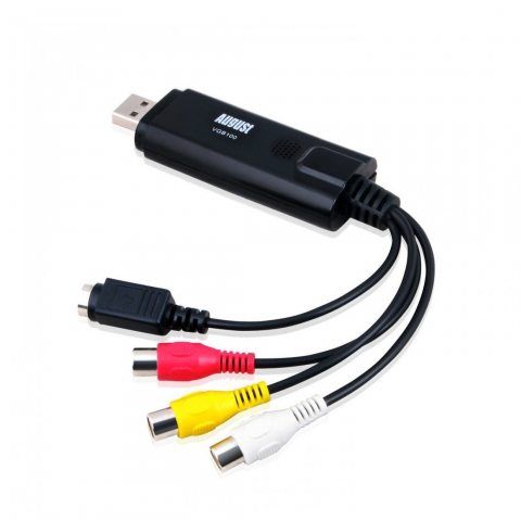 August VGB100 Enregistreur Convertisseur de Vidéo/Audio - Carte de Capture Vidéo USB 2.0 - Câble de Transfert S-Vidéo/RGB à U