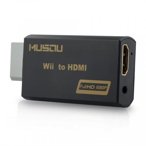 Musou Adaptateur Wii vers HDMI Signal vidéo Convertisseur Full HD 1080p avec Audio Sortie jack 3,5 mm