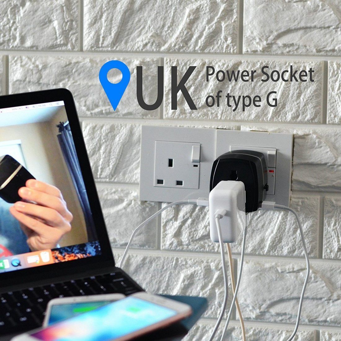 Adaptateur Voyage MILOOL® avec 4 USB Adaptateur Chargeur International pour UK / EU / US / AUS Universel Chargeur de Voyage t