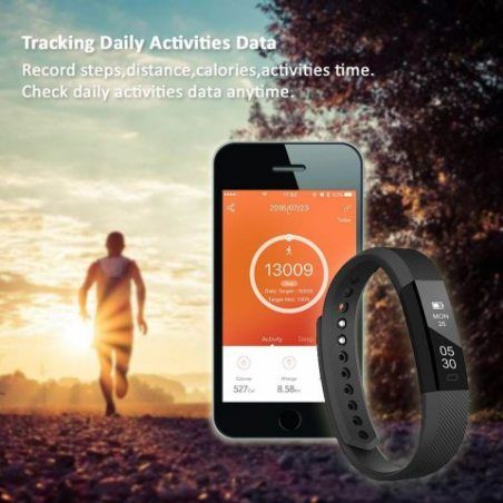 Tracker d'activité, LINTELEK Smart Bracelet Connecté Sport Fitness Tracker Podomètre Calories Sommeil Bracelet Avec Écran Tac