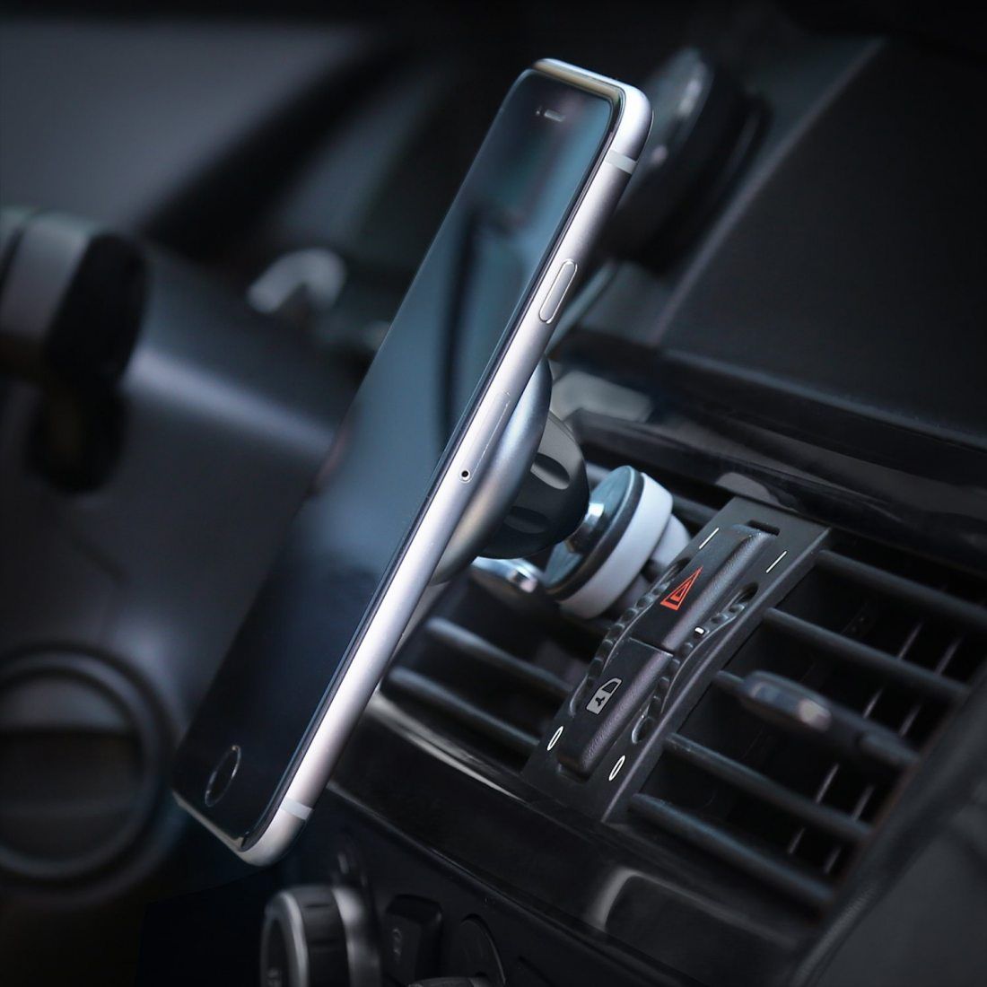 Aukey HD-C12 Support de Smartphone pour voiture pour iPhone 6/6S/Samsung Galaxy/Nexus/etc. Gris Sidéral