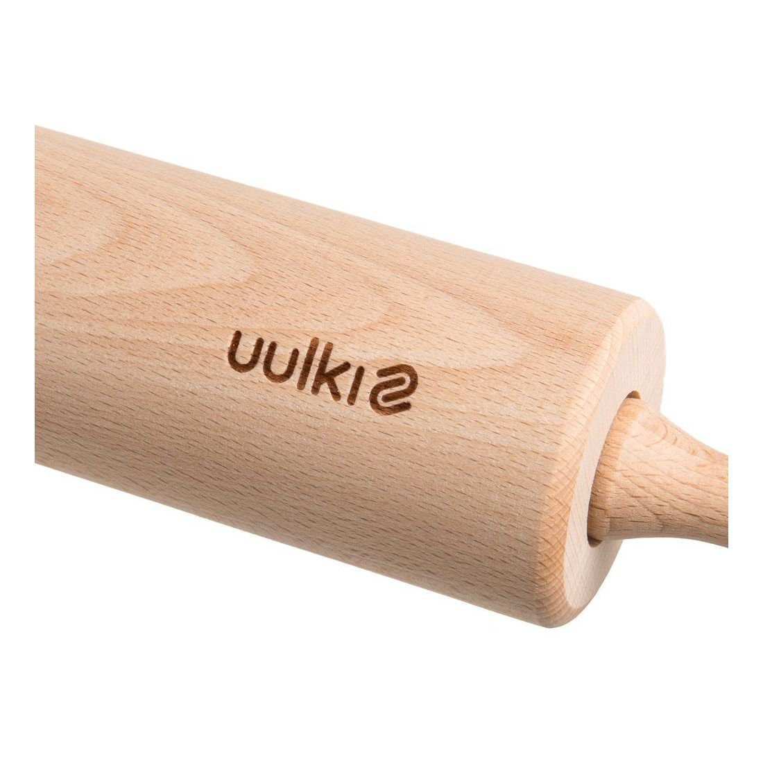 Uulki® Rouleau à Pâtisseri en Bois 720 grammes - Écologique en Hêtre Non Traité Artisanat traditionnel d'Europe (43 cm)