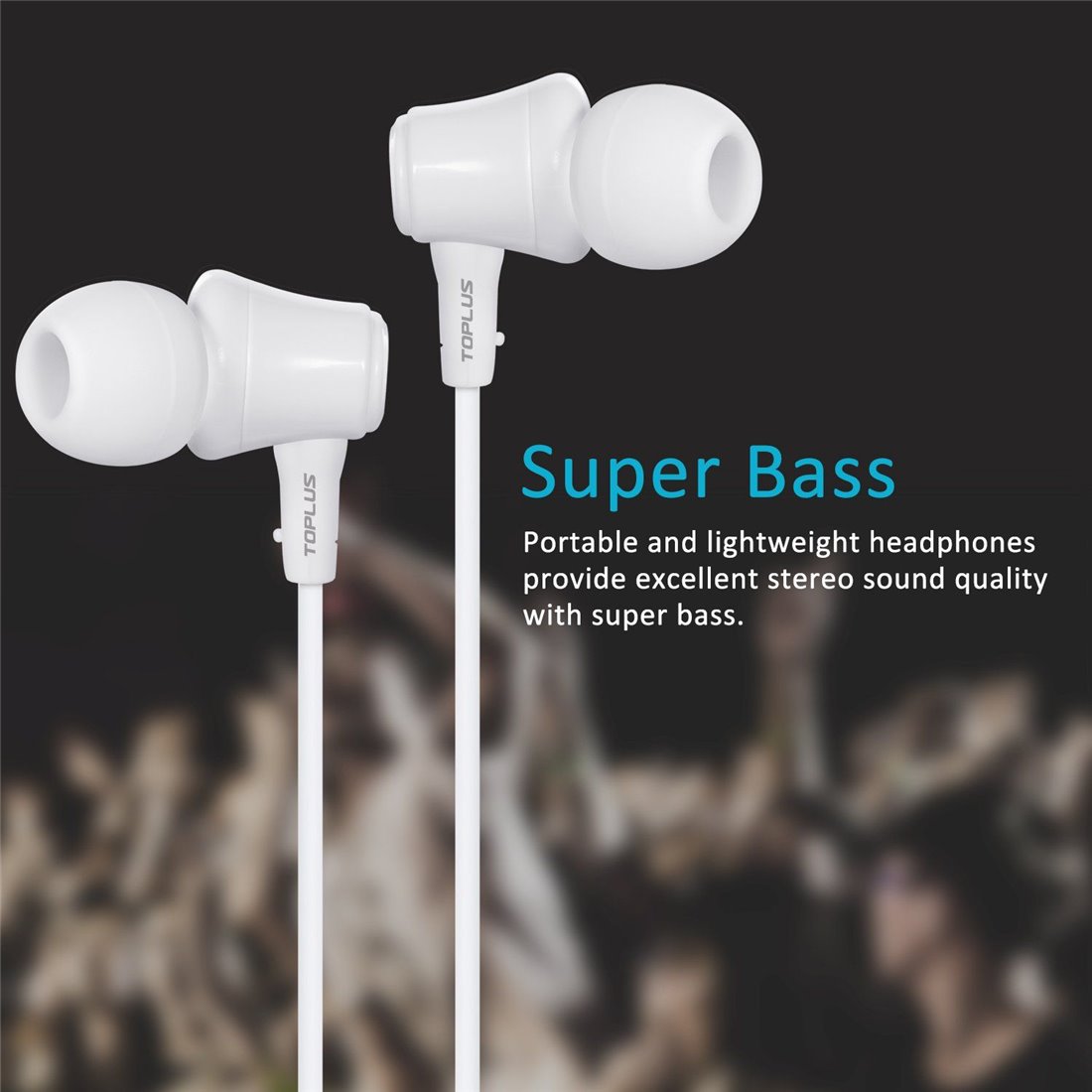 TOPLUS Écouteurs intra-auriculaire Anti-bruit ergonomique oreillette filaire stéréo avec Microphone intégré&multifonction com