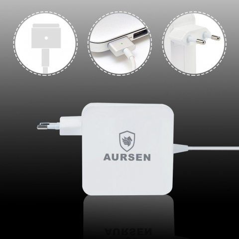 Aursen® 45 W Magsafe Power Adaptateur, 45 W Magsafe Bloc d'alimentation chargeur en forme de L Compatible avec modèle A1436 A