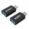AUKEY Adaptateur USB C vers USB A 3.0 ( Lot de 2 ) avec OTG Connecteur USB Type C pour MacBook Pro 2017 / 2016 , Google Chrom