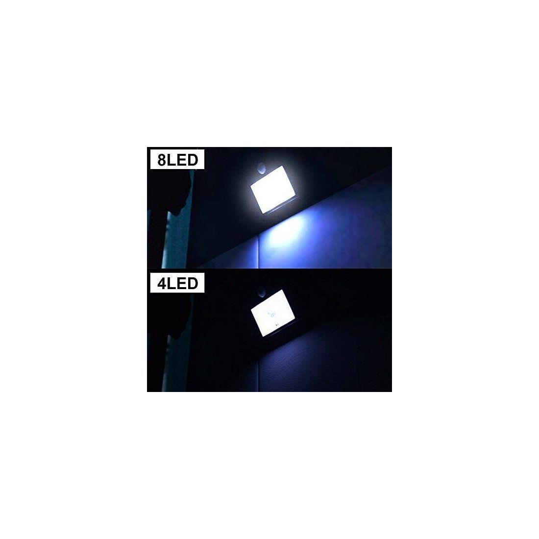 8 LED eclairage exterieur imperméable, Mpow eclairage terrasse Sans Fil Détecteur de Mouvement avec Trois Modes Intelligents 