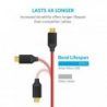 [Pack de 2] Câbles micro USB de 180 cm en nylon tressé Anker anti-emmêlement, avec connecteurs plaqué or, pour téléphones And
