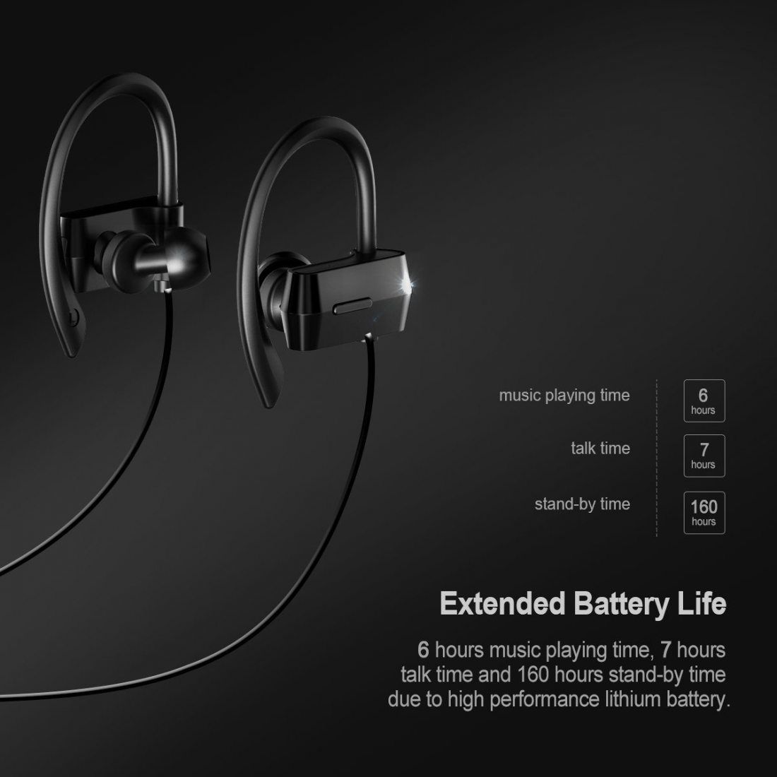 Écouteurs Bluetooth 4.1+CSR Mpow Écouteur Bluetooth Sans Fil Oreillette Bluetooth Sport Intra Auriculaire Stéréo Audio Casque