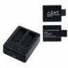Campark Caméra Sport Batterie Rechargeable 1050mAh Et Double Chargeur De Pile USB Pour Campark Action Cam ACT74,ACT76,ACT73R,