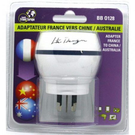 Adaptateur De Voyage France Vers Australie/Chine - Gamme Bulle- BB0128 - LTE Design - Leach Travel Europe