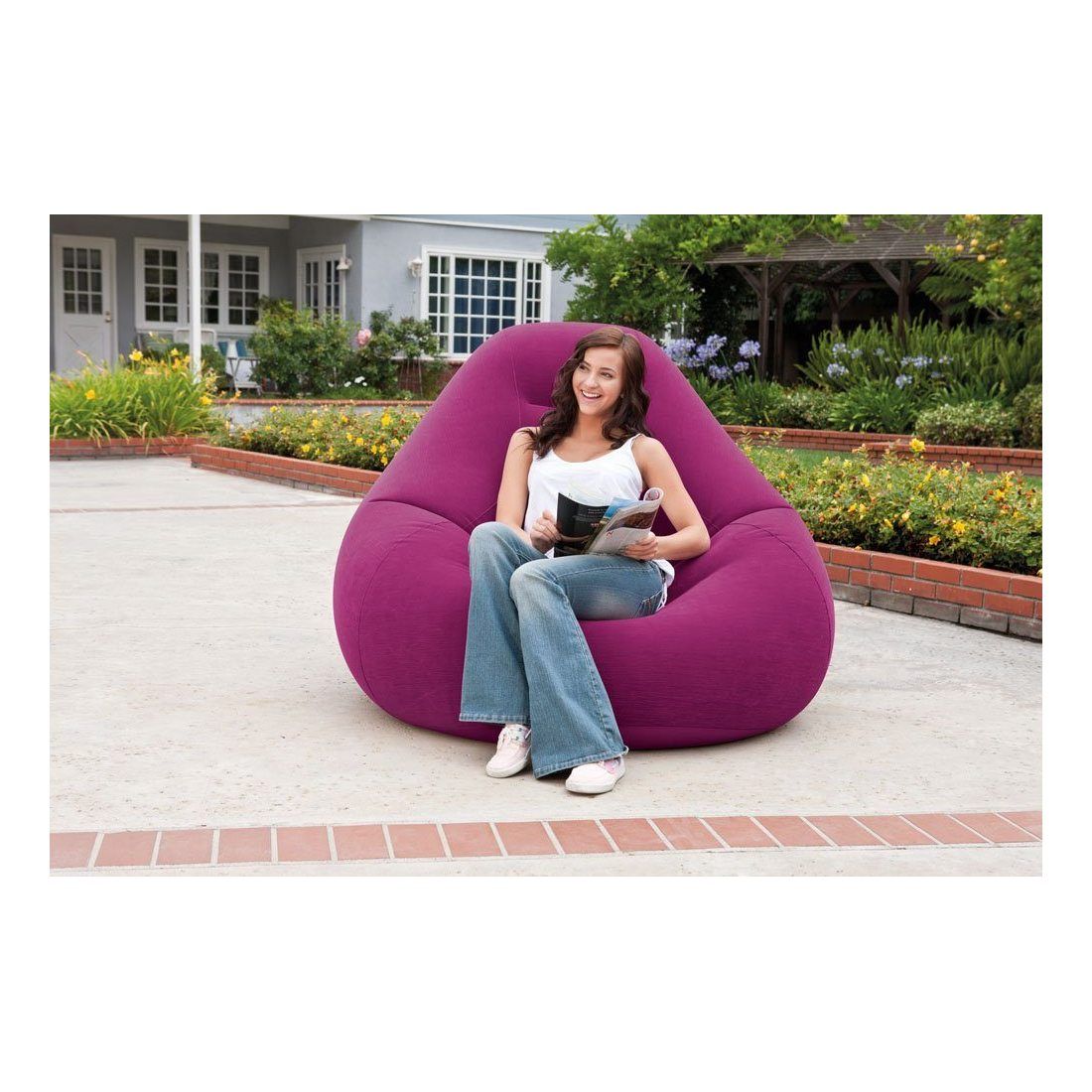 Pouf gonflable Deluxe Beanless Bag Chair Violet Intex