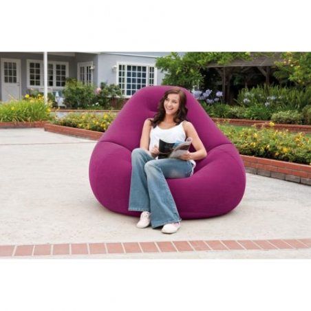Pouf gonflable Deluxe Beanless Bag Chair Violet Intex