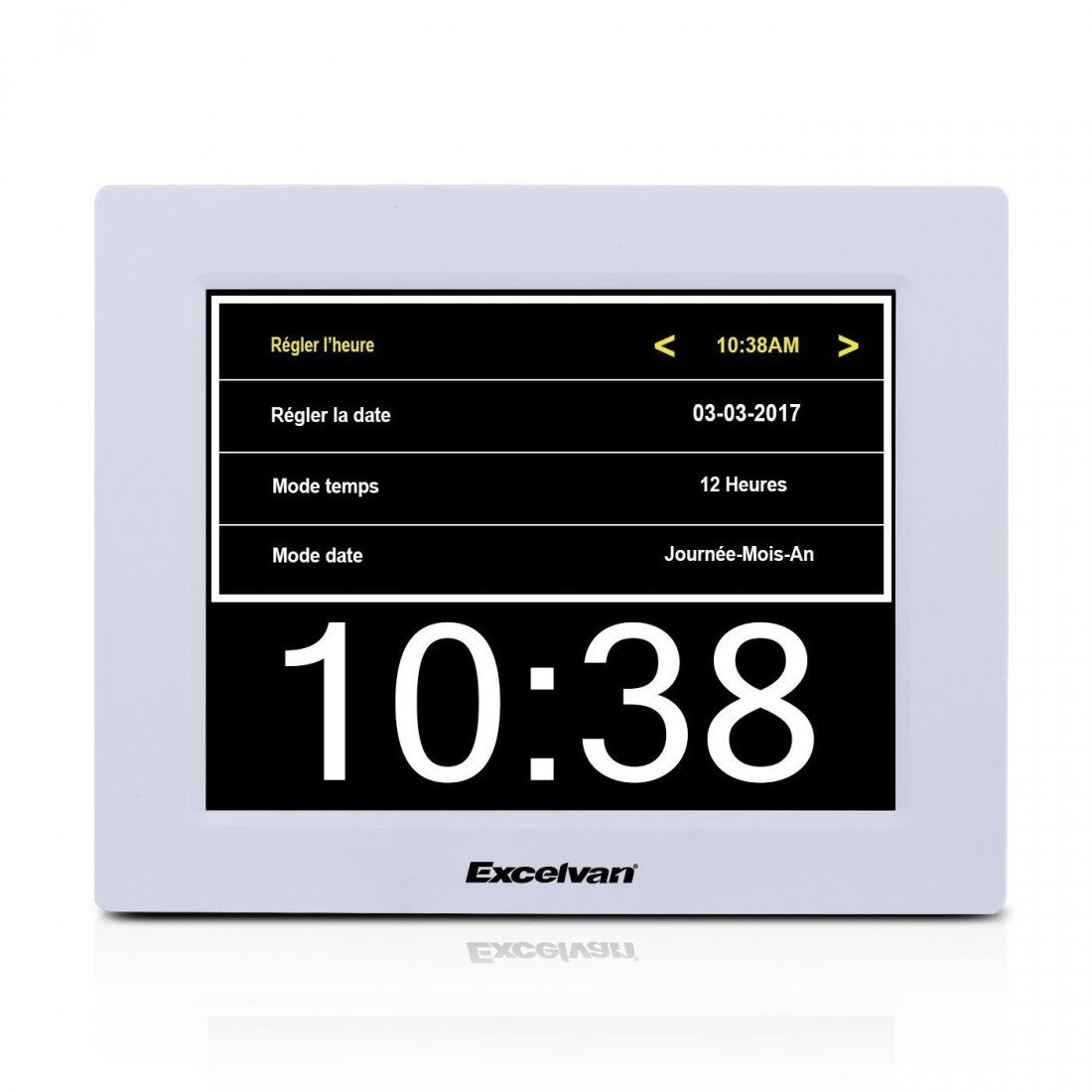 Excelvan DC8001 Horloge Calendrier avec Date Jour et Heure Non-Abrégée Auto Dimming