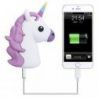 iProtect chargeur externe batterie de secours émôticone emoji 2000 mAh "Licorne gris et violet" - pour smartphones et autres 
