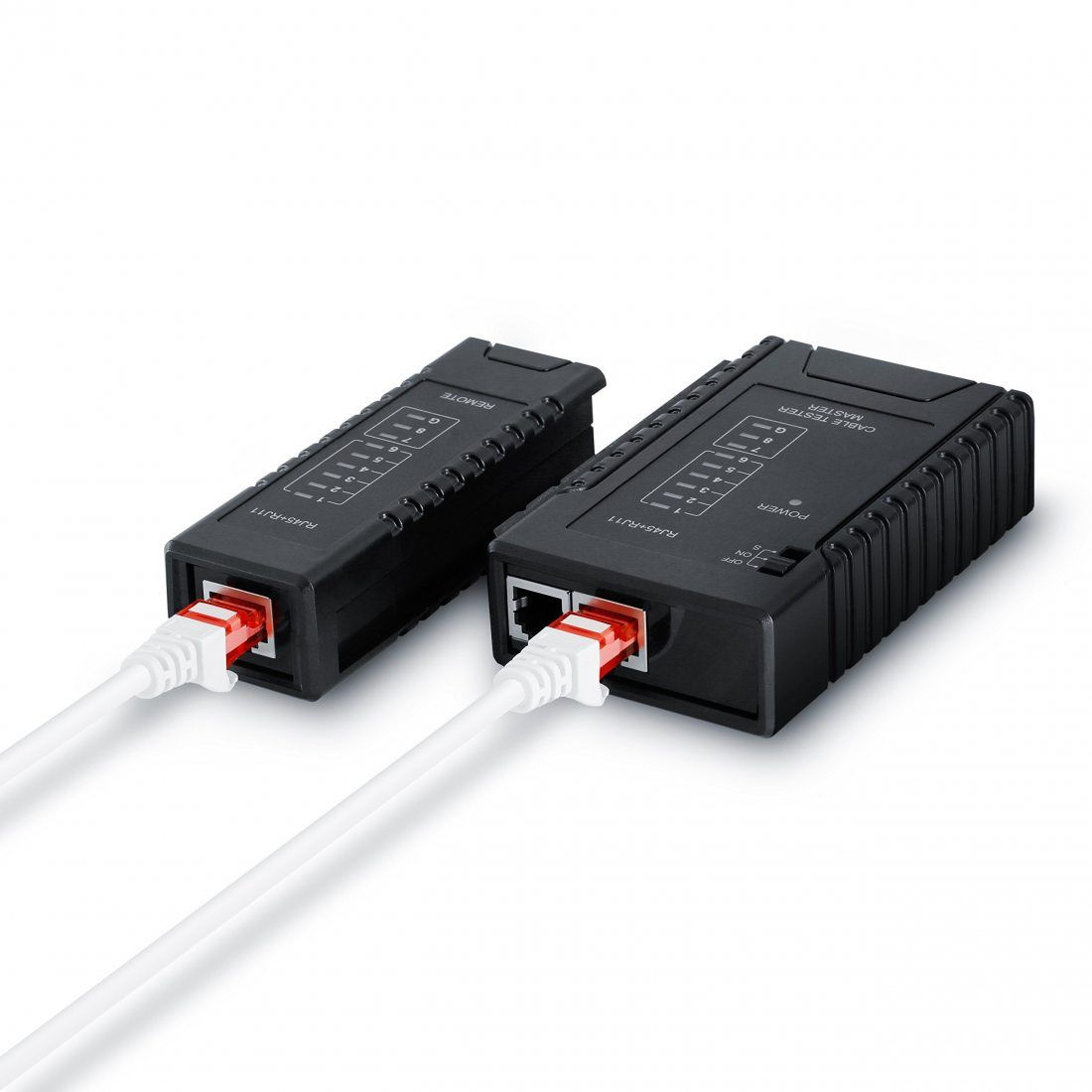 CSL -Testeur de câble réseau pour câbles RJ45/RJ11 | testeur de câbles patch | deux différentes vitesses | sélecteur On/Off |