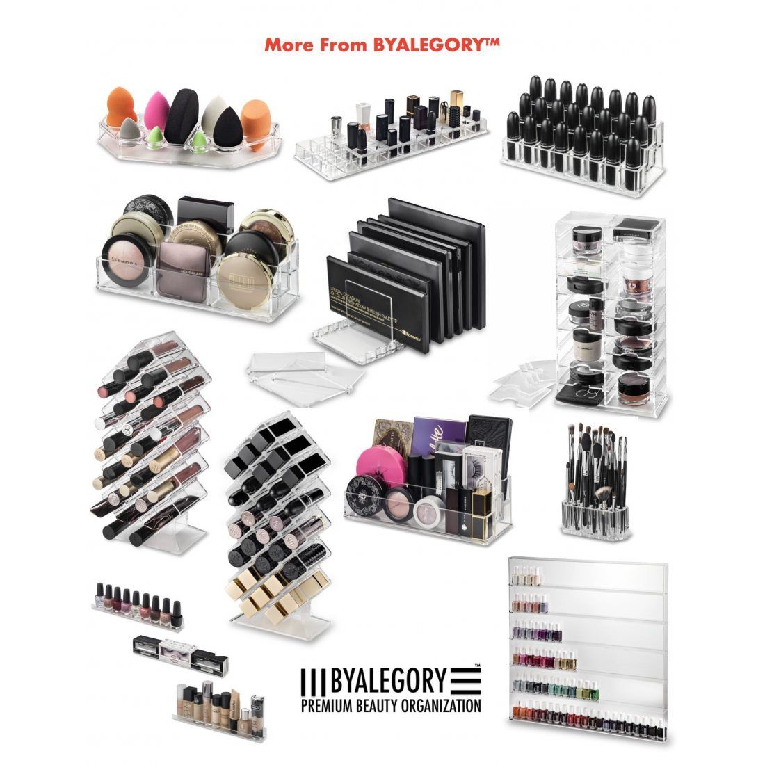 Support acrylique Eye/Lip Liner Organisateur & Beauty Care 26 un espace de rangement – byalegory (Clear)