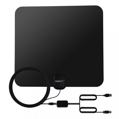 Danny® TV AERIAL – 50 Miles Digital Freeview Câble HDTV Antenne intérieur avec amplificateur Signal Booster, ultra Thin amovi