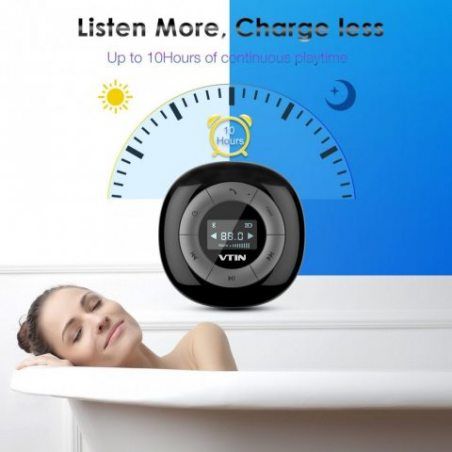 [Upgraded Version]VTIN Relaxer Mini Enceinte Bluetooth 4.0 Haut-Parleur Etanche Puissant avec Tuner FM Radio Ecran LCD Digita