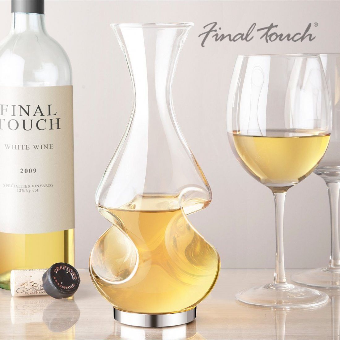 Final Touch Conundrum Aérateur de vin Decanter potable Cadeau clair,