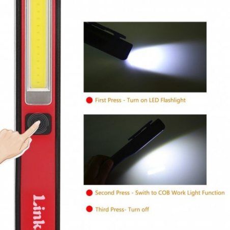 Linkax Lampe de Travail USB Rechargeable Lampe Inspection COB Torche Lampe de poche LED Ultra Puissante Camping Lampe pour Au