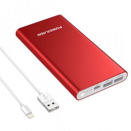 Poweradd Pilot 4GS 12000mAh Batterie Externe portable livré avec un Câble Apple Lightning - Rouge Doré