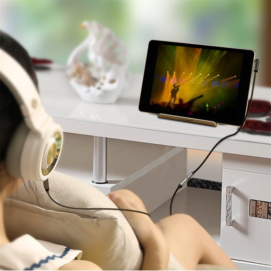 UGREEN Câble Audio Rallonge Audio Câble d'Extension Mâle vers Femelle 3.5mm Jack pour Écouteur Casque PC TV Audio Enceinte Sm