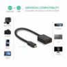 UGREEN Câble Micro HDMI Mâle vers HDMI Femelle Adaptateur Cordon Supporte 4K 3D Ethernet ARC pour GoPro HERO6 Black/ HERO5 Bl